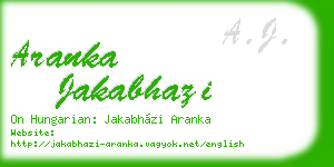 aranka jakabhazi business card